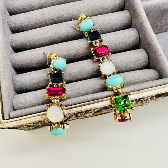 Crystal Linear Statement Earrings - Picture 3 of 11